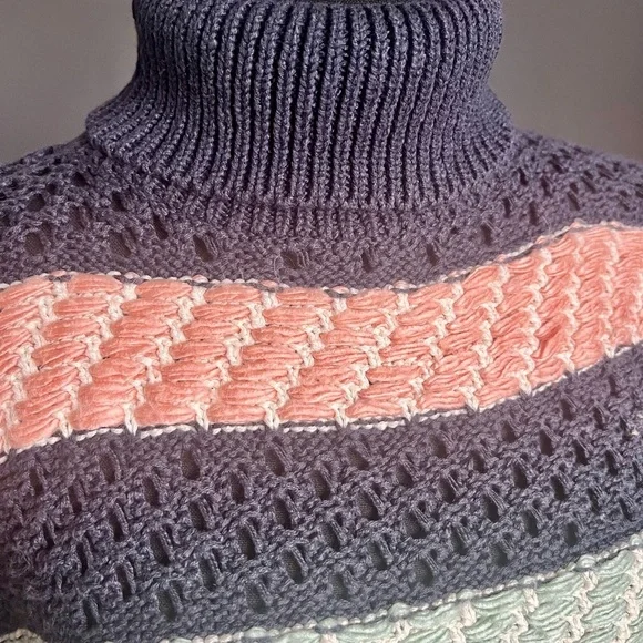 ANTHROPOLOGIE - MULTICOLORED PONCHO - ONE SIZE - Picture 4 of 8